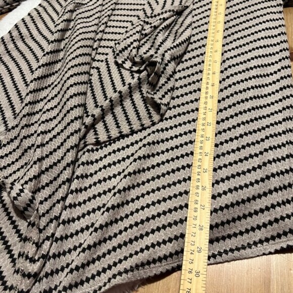 Meraki Brown Striped Open Knit Long Sleeve Cardigan Asymmetrical Hem Size Large - Picture 8 of 8